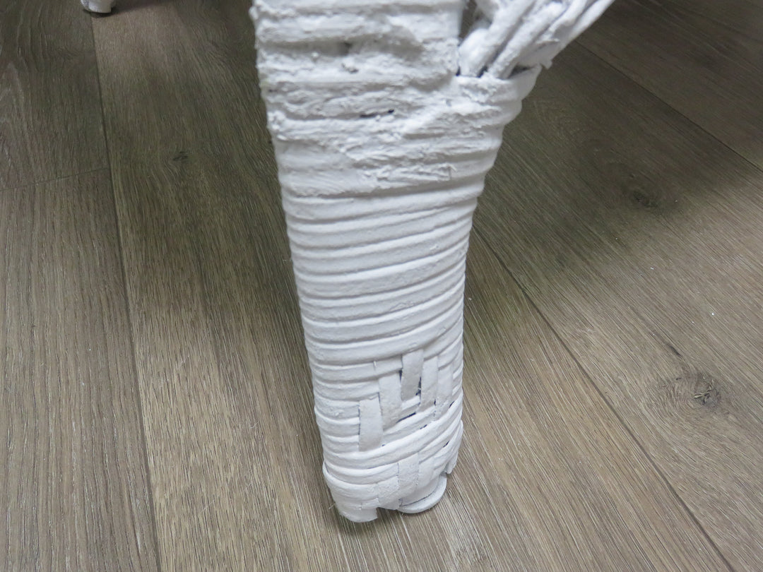 White Wicker Arm Chair