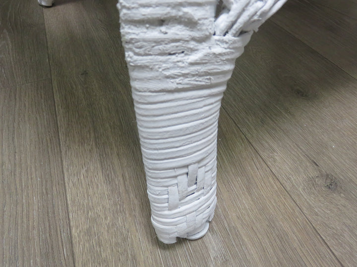 White Wicker Arm Chair