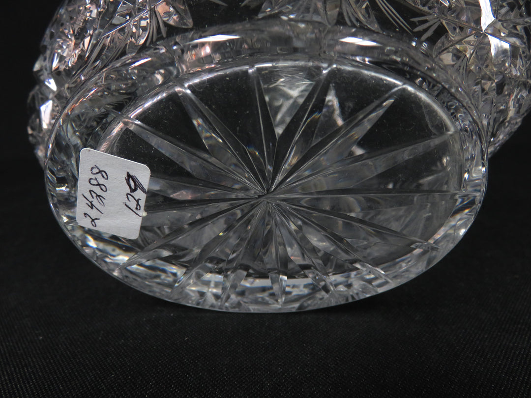 Cut Crytal Basket with Hobstar Design