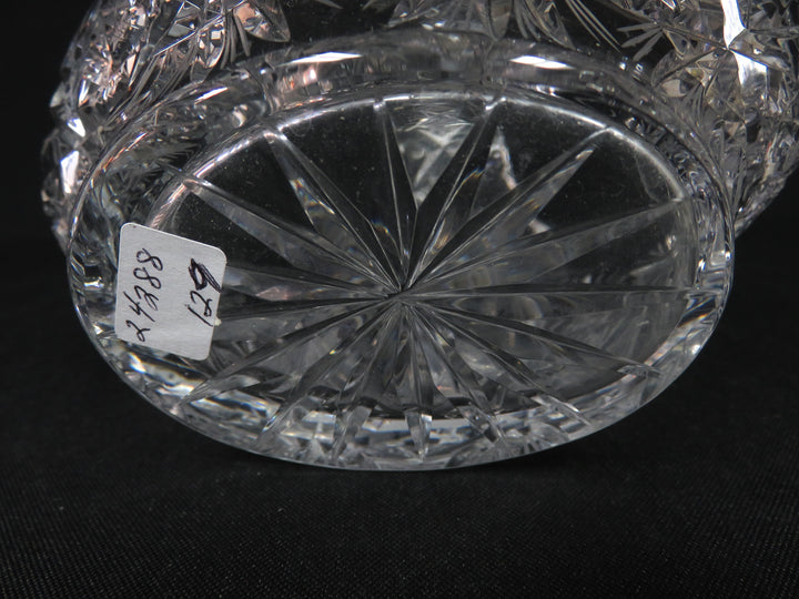 Cut Crytal Basket with Hobstar Design