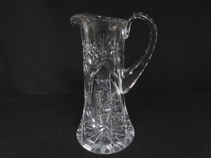 Tall Narrow Cut Crystal Pitcher