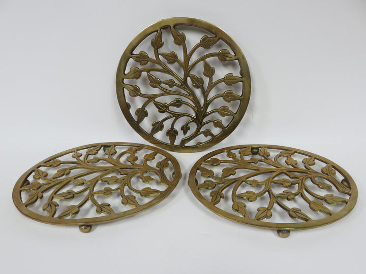 Trio of Brass Trivets