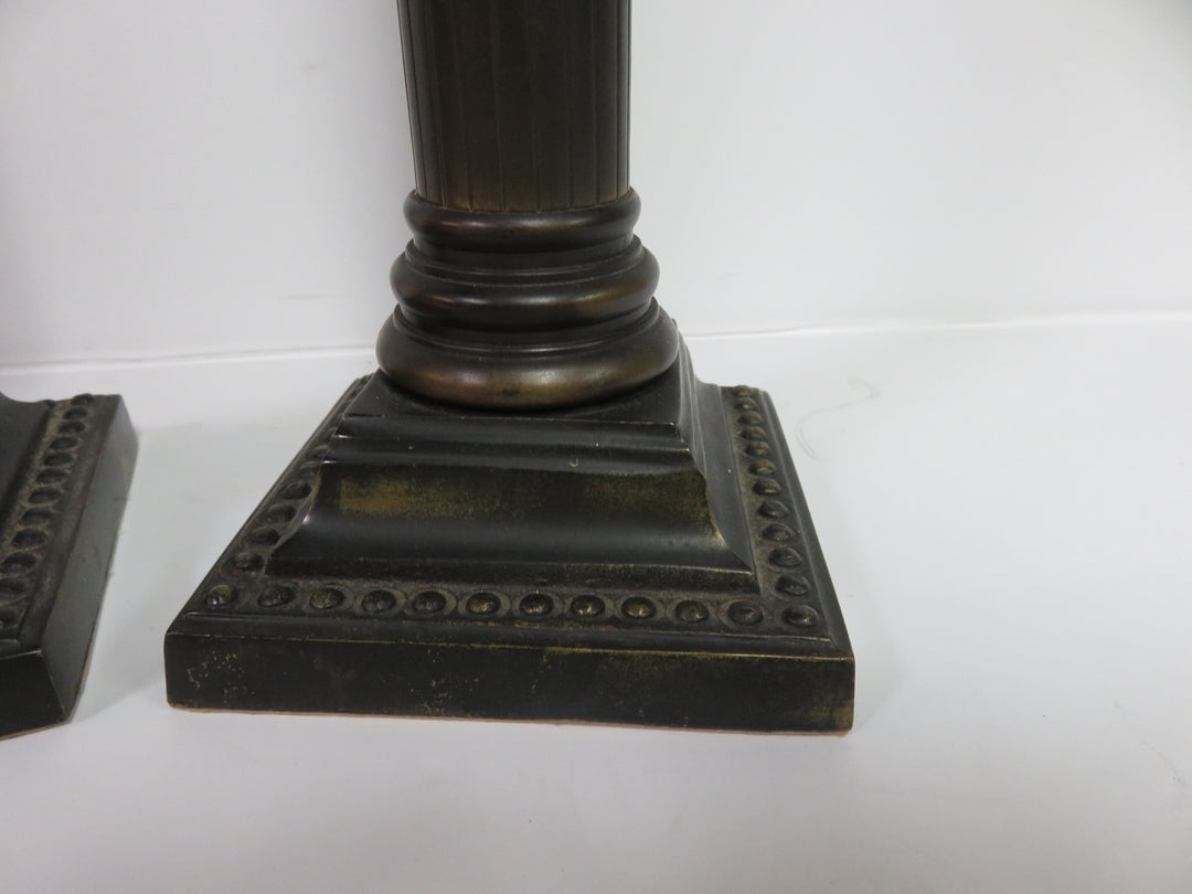 Vintage Burnished Metal Candleholders