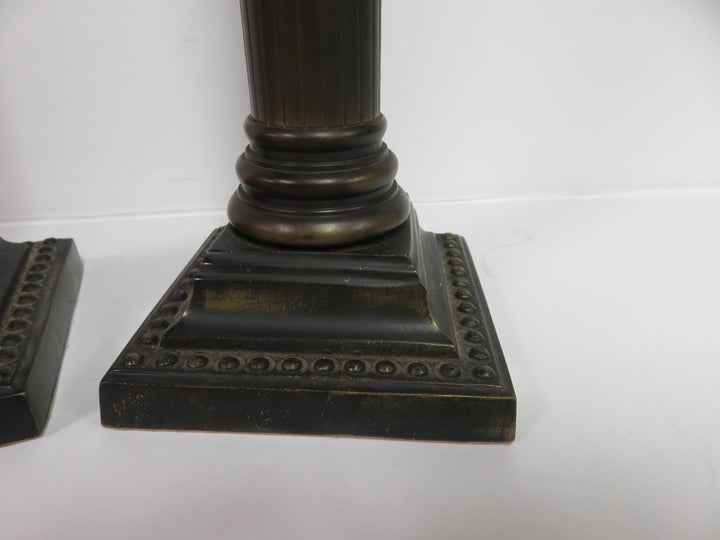 Vintage Burnished Metal Candleholders