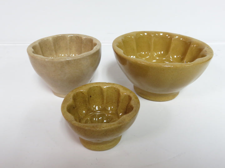 Antique Yellow Ware Pudding Molds