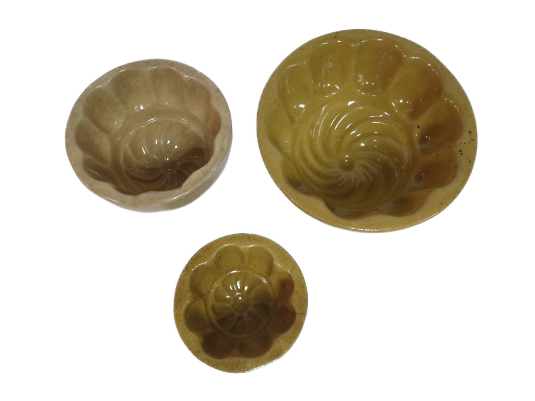 Antique Yellow Ware Pudding Molds