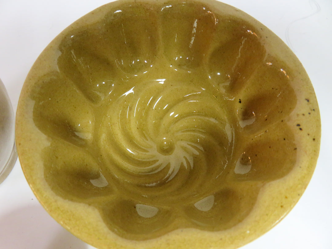 Antique Yellow Ware Pudding Molds