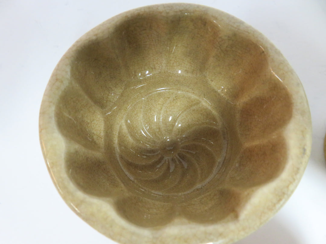 Antique Yellow Ware Pudding Molds