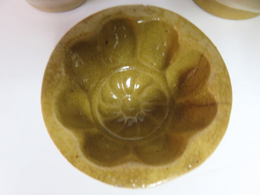 Antique Yellow Ware Pudding Molds