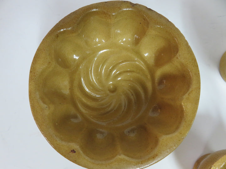 Antique Yellow Ware Pudding Molds
