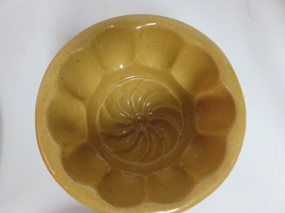 Antique Yellow Ware Pudding Molds