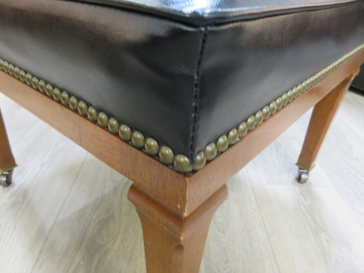 Black Leather Ottoman