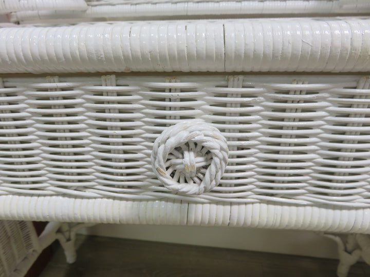 White Wicker Desk/Vanity