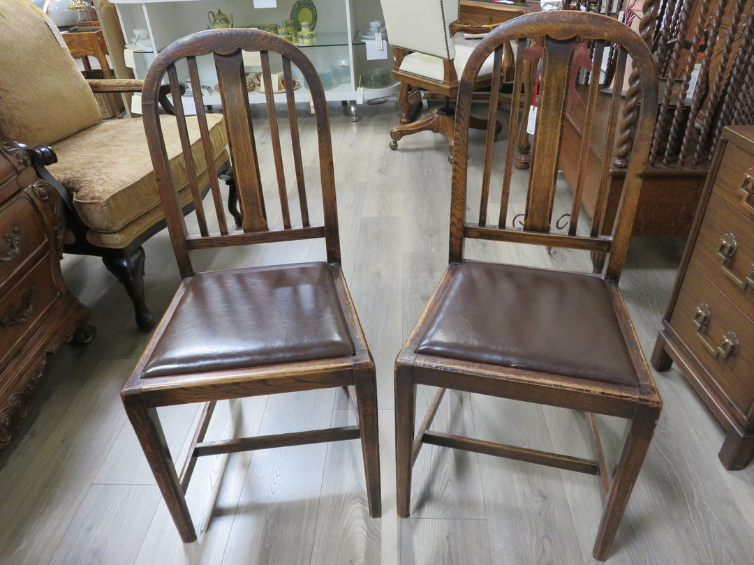 Two Vintage Wooden Side Chairs