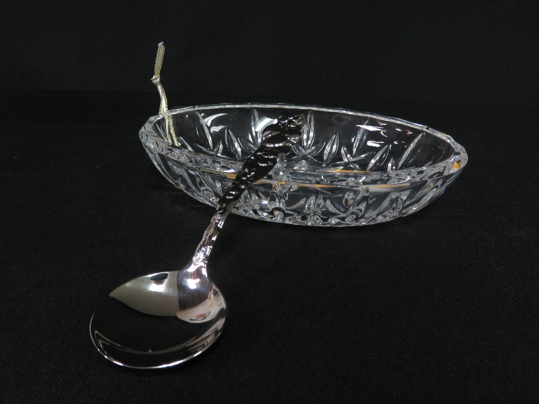 Gorham Crystal Dish & Spoon