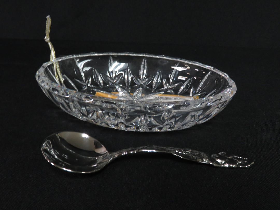 Gorham Crystal Dish & Spoon