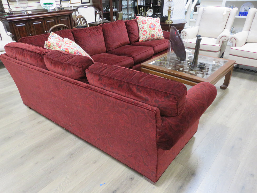 Custom Paisley Jacquard Sectional Sofa
