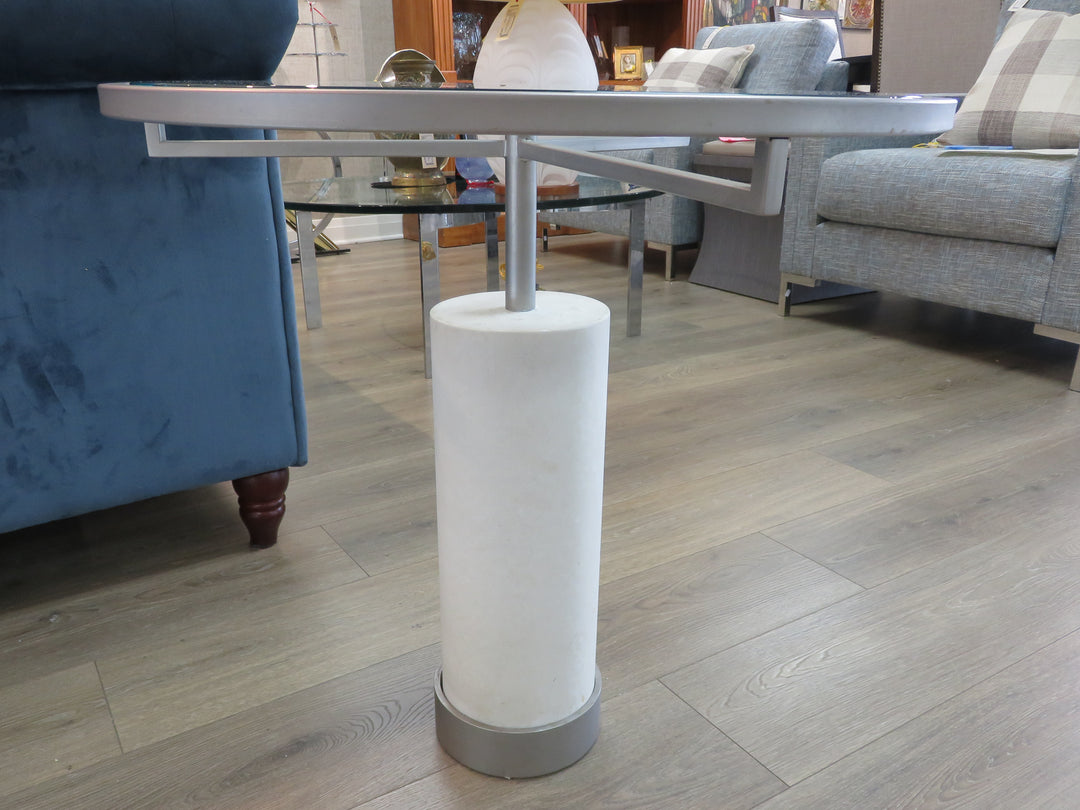 Concrete & Glass Side Table