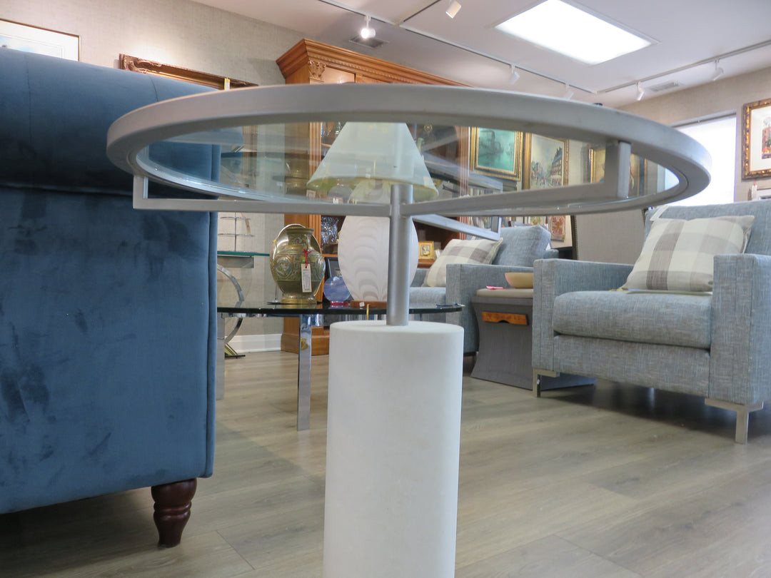Concrete & Glass Side Table