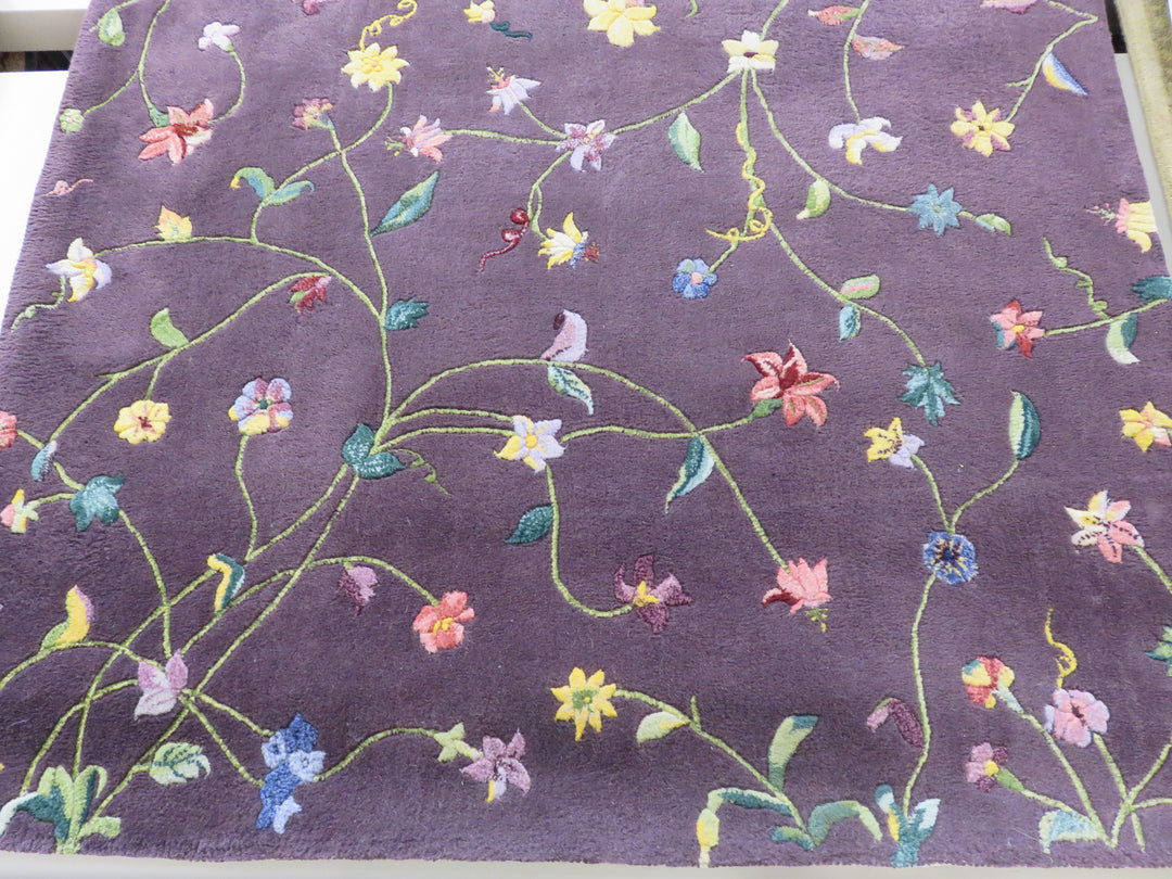 Eggplant Floral Rug
