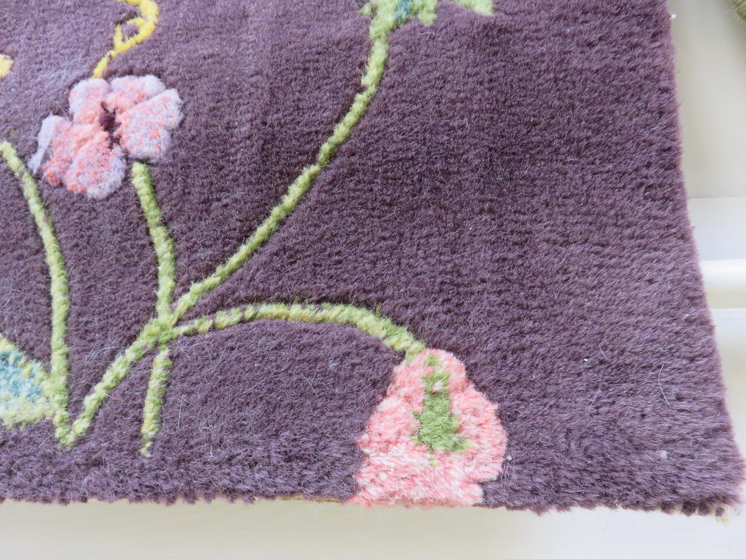 Eggplant Floral Rug