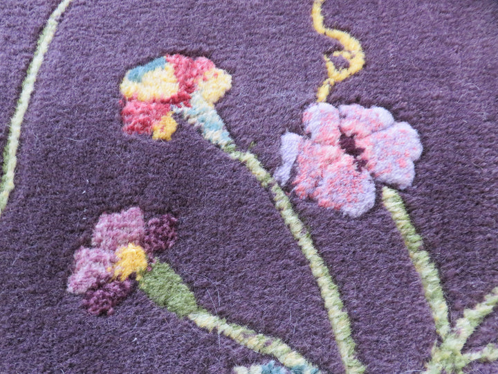 Eggplant Floral Rug