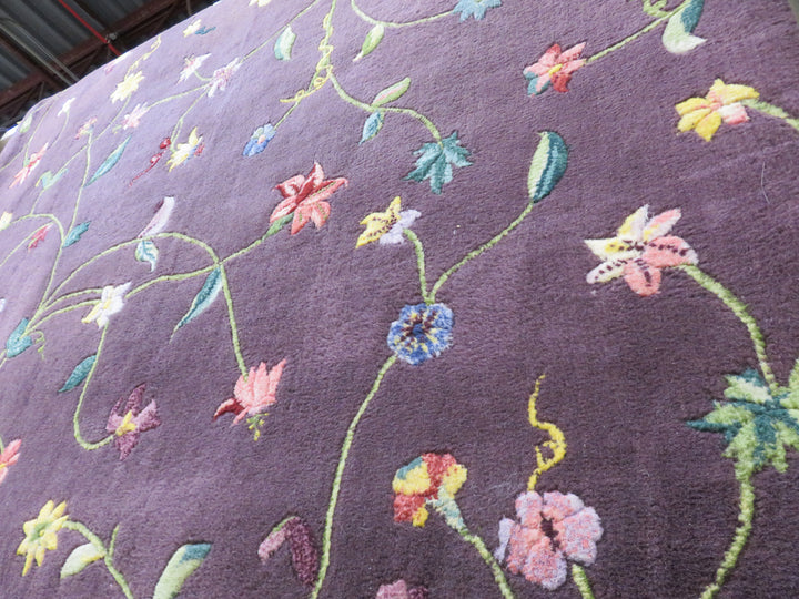 Eggplant Floral Rug