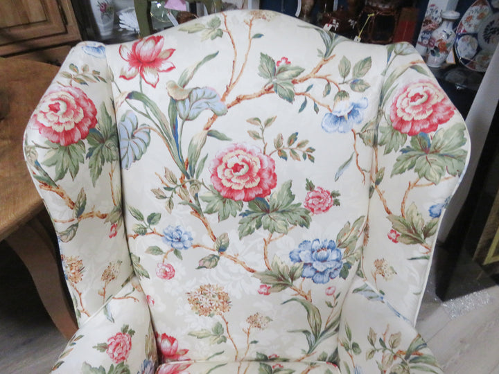 Floral Wing Chair & Ottoman