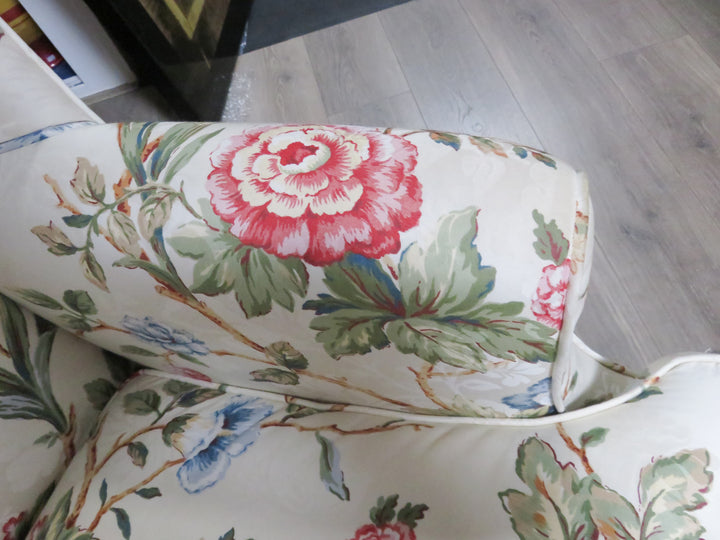 Floral Wing Chair & Ottoman