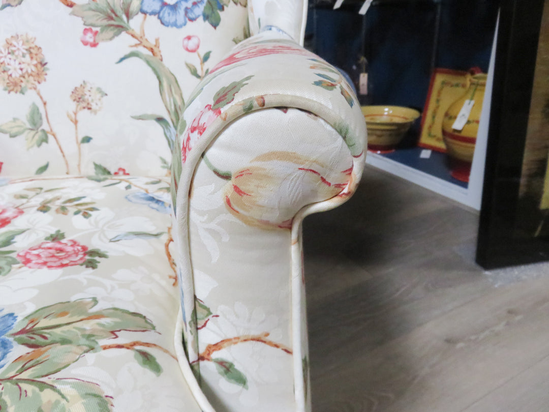 Floral Wing Chair & Ottoman