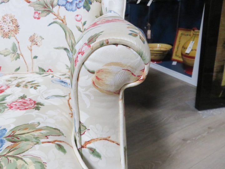 Floral Wing Chair & Ottoman