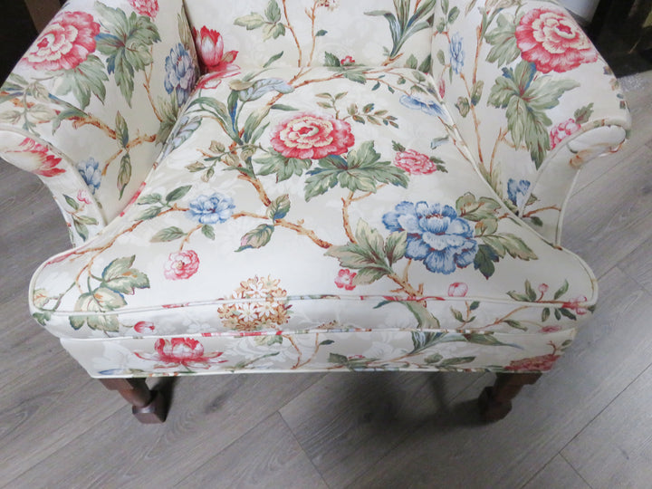 Floral Wing Chair & Ottoman