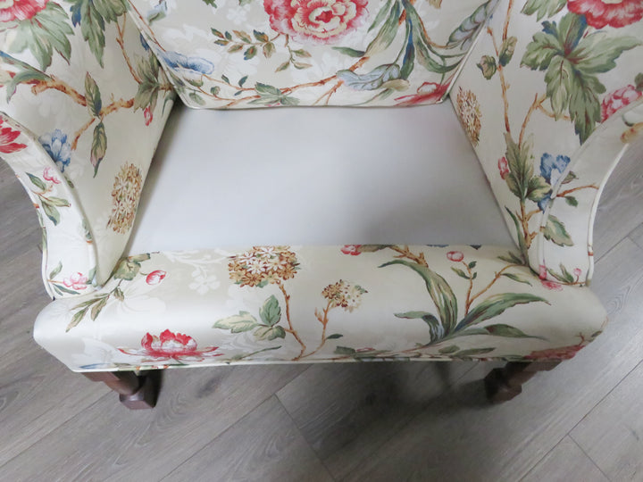 Floral Wing Chair & Ottoman