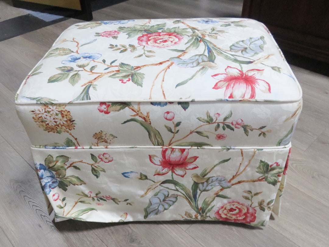 Floral Wing Chair & Ottoman