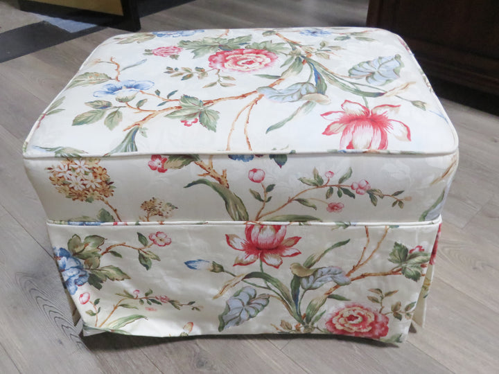 Floral Wing Chair & Ottoman