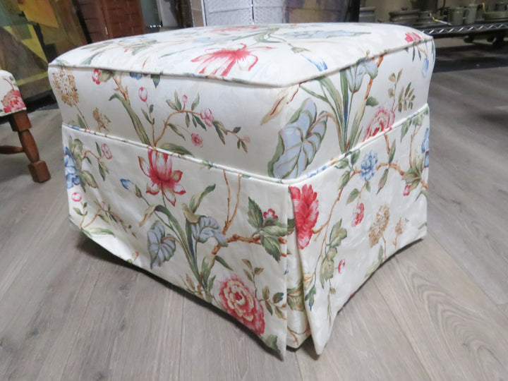 Floral Wing Chair & Ottoman