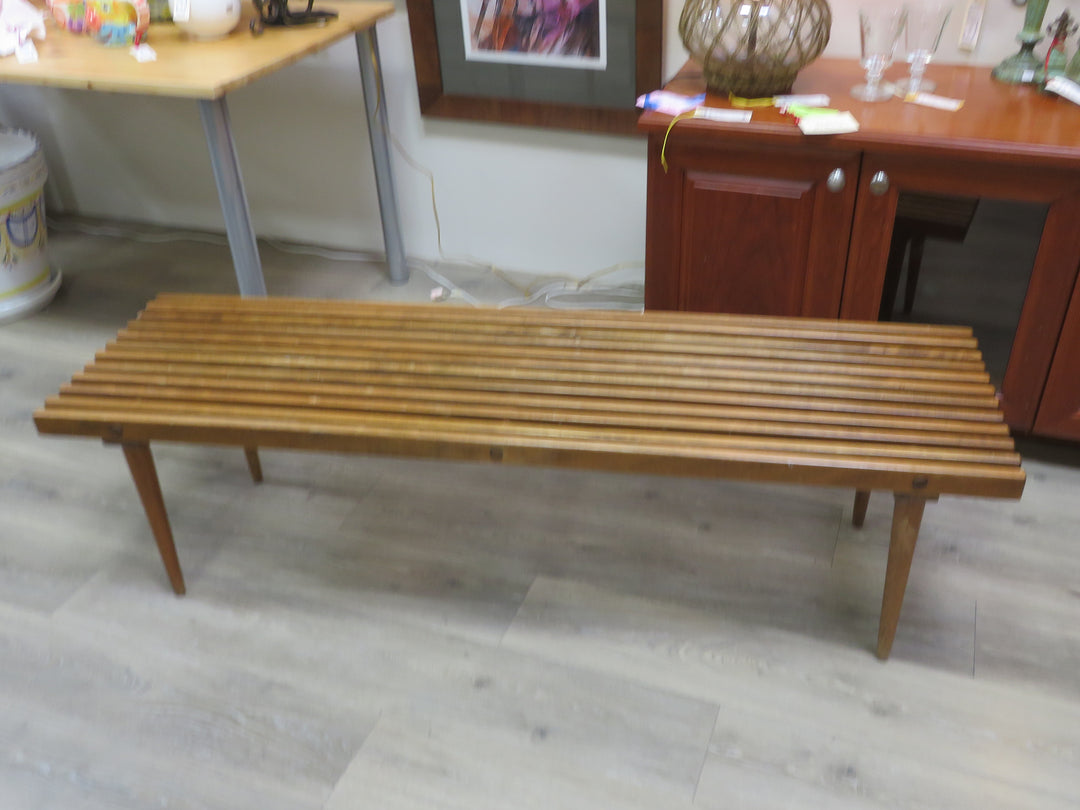 MCM Slatted Wood Bench