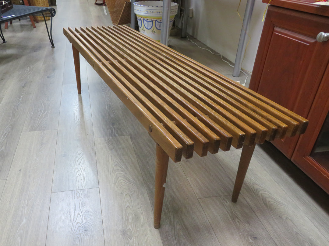 MCM Slatted Wood Bench