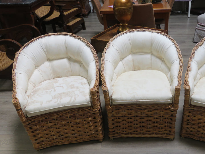 Pair Wicker Works Occasional Chairs