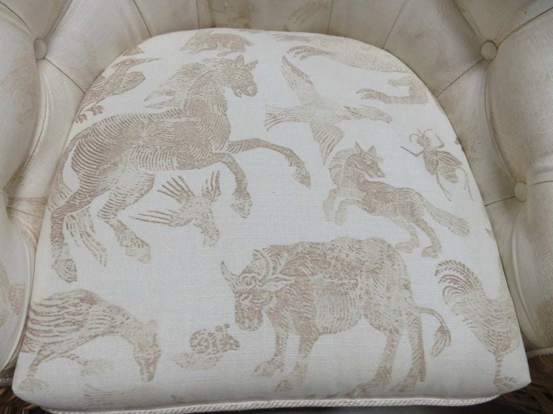 Pair Wicker Works Occasional Chairs