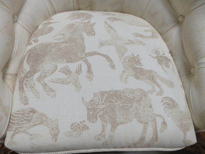 Pair Wicker Works Occasional Chairs