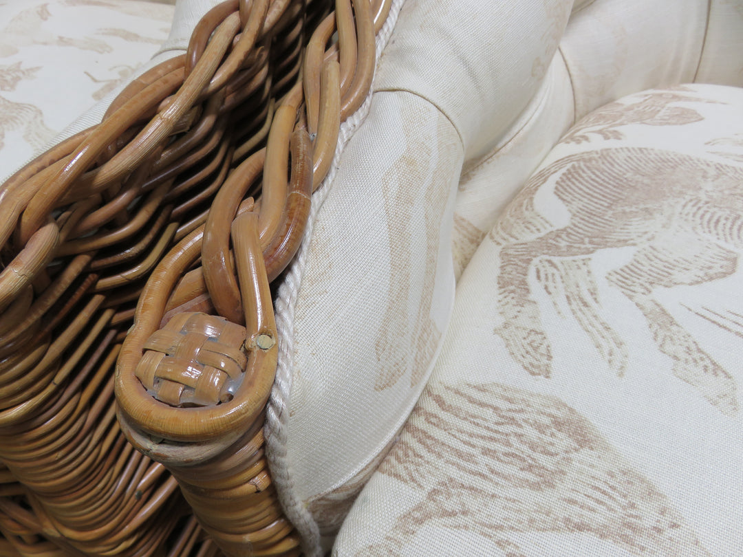 Pair Wicker Works Occasional Chairs