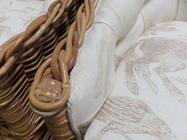 Pair Wicker Works Occasional Chairs