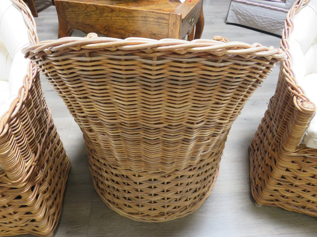 Pair Wicker Works Occasional Chairs