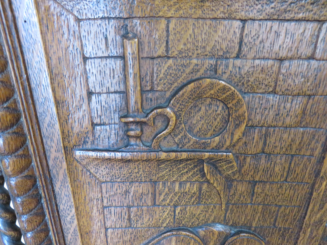 Antique Carved Settle Bench