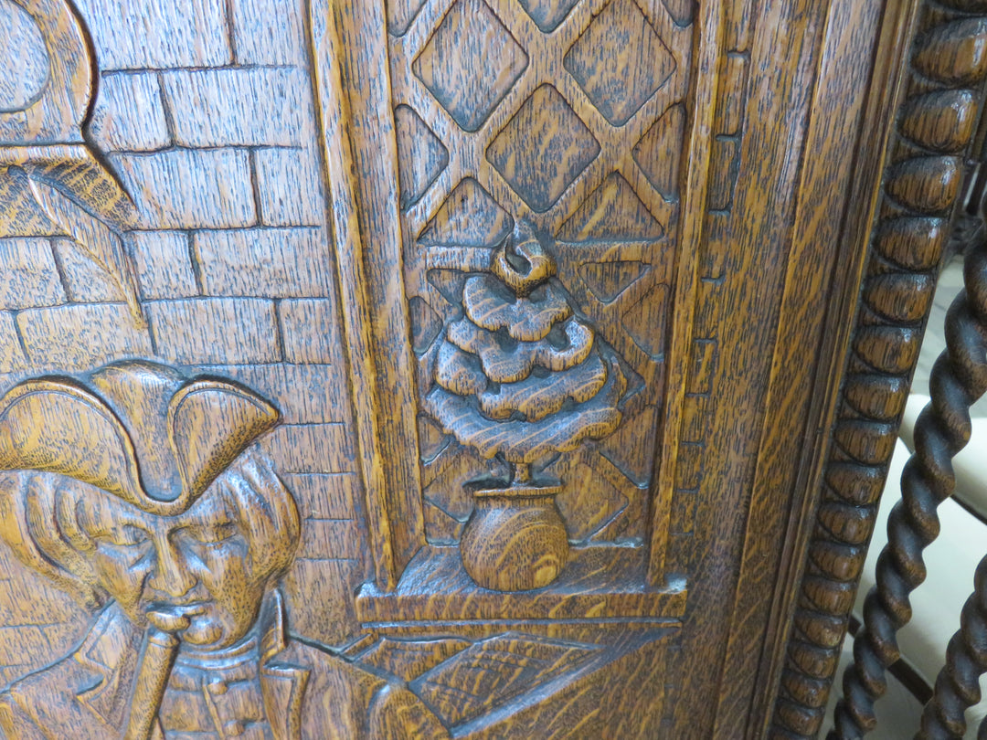 Antique Carved Settle Bench