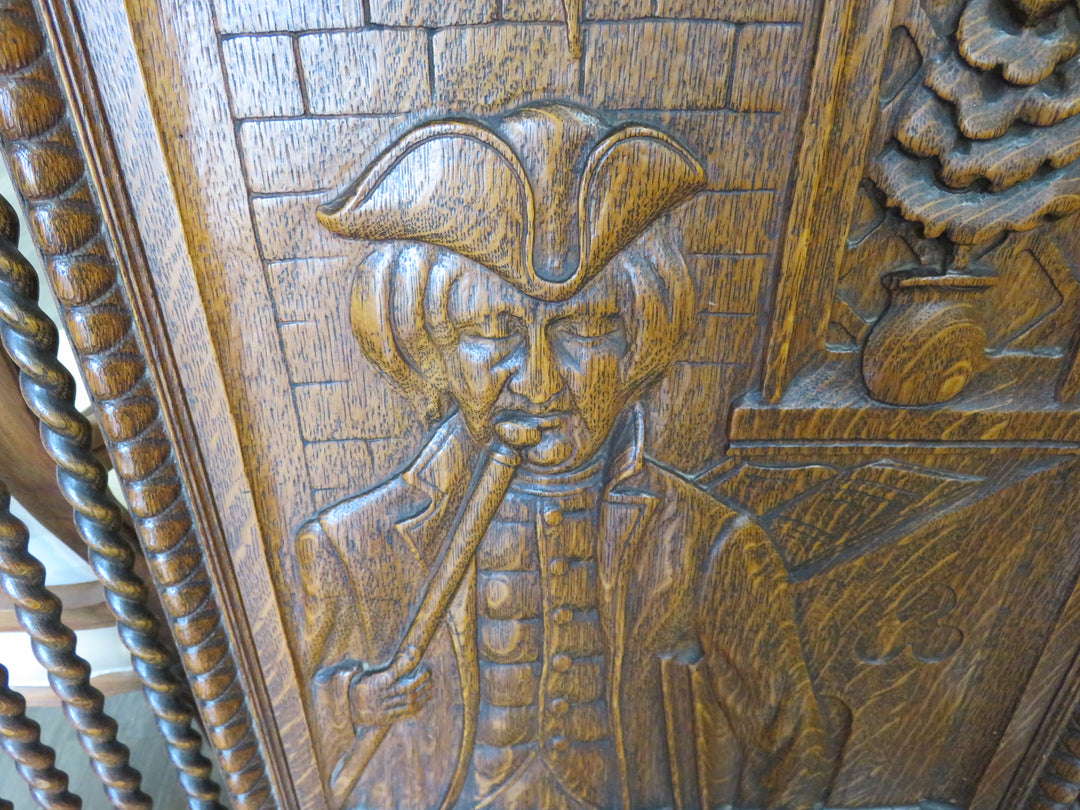 Antique Carved Settle Bench