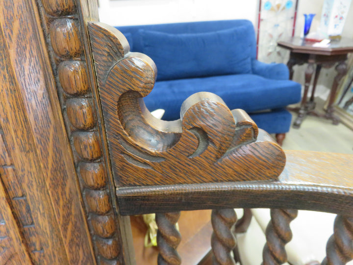 Antique Carved Settle Bench