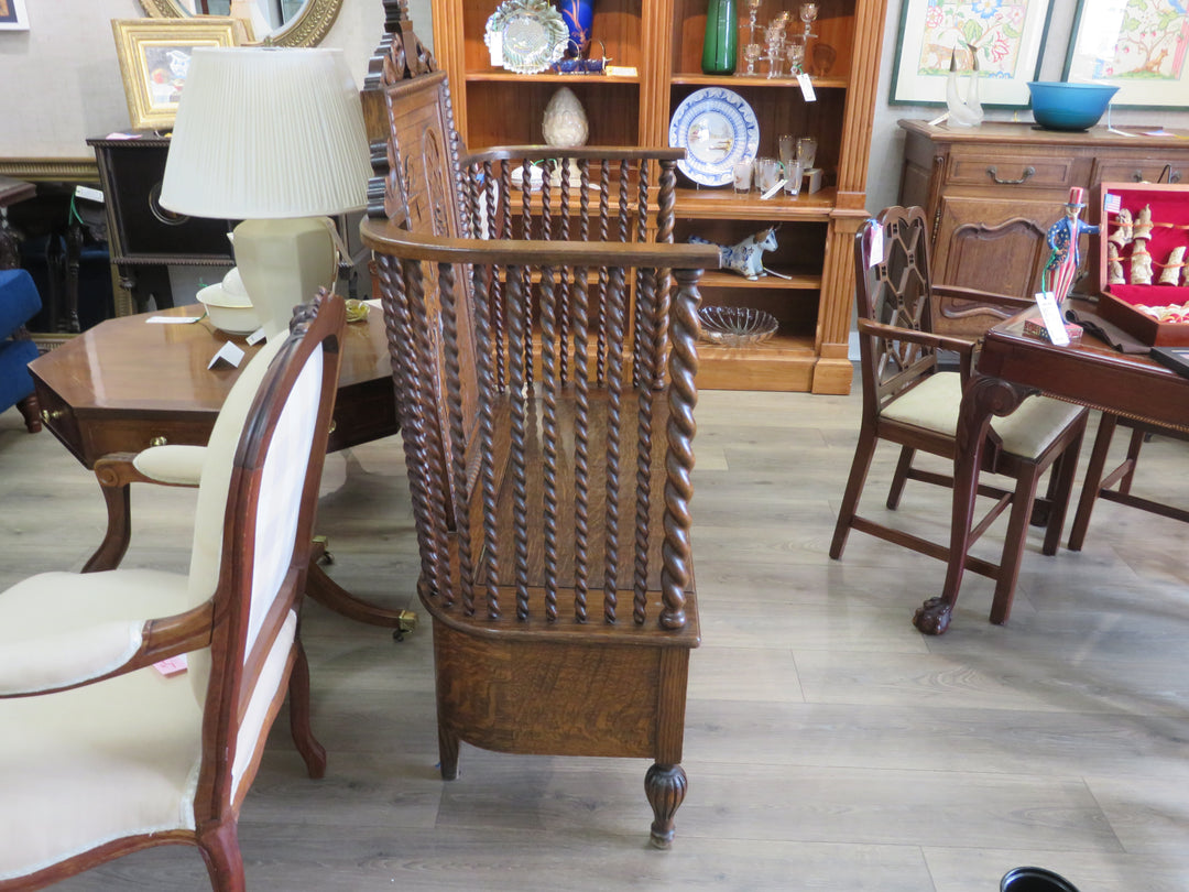 Antique Carved Settle Bench
