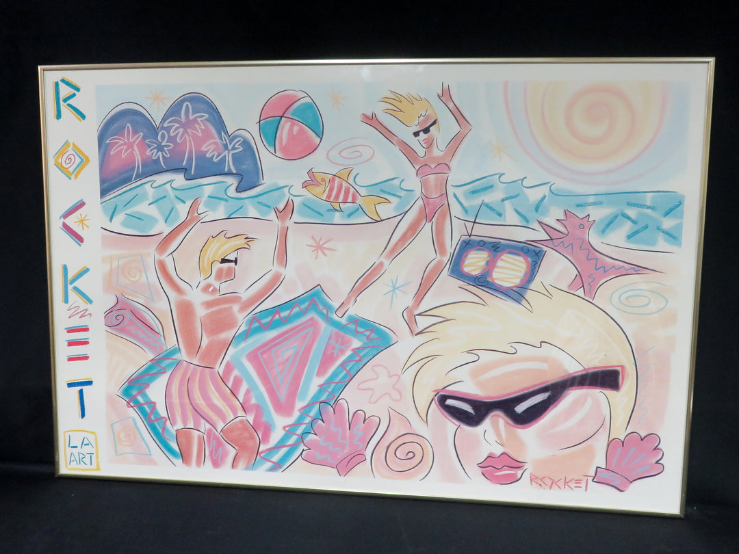 Retro Pop Art Beach Poster